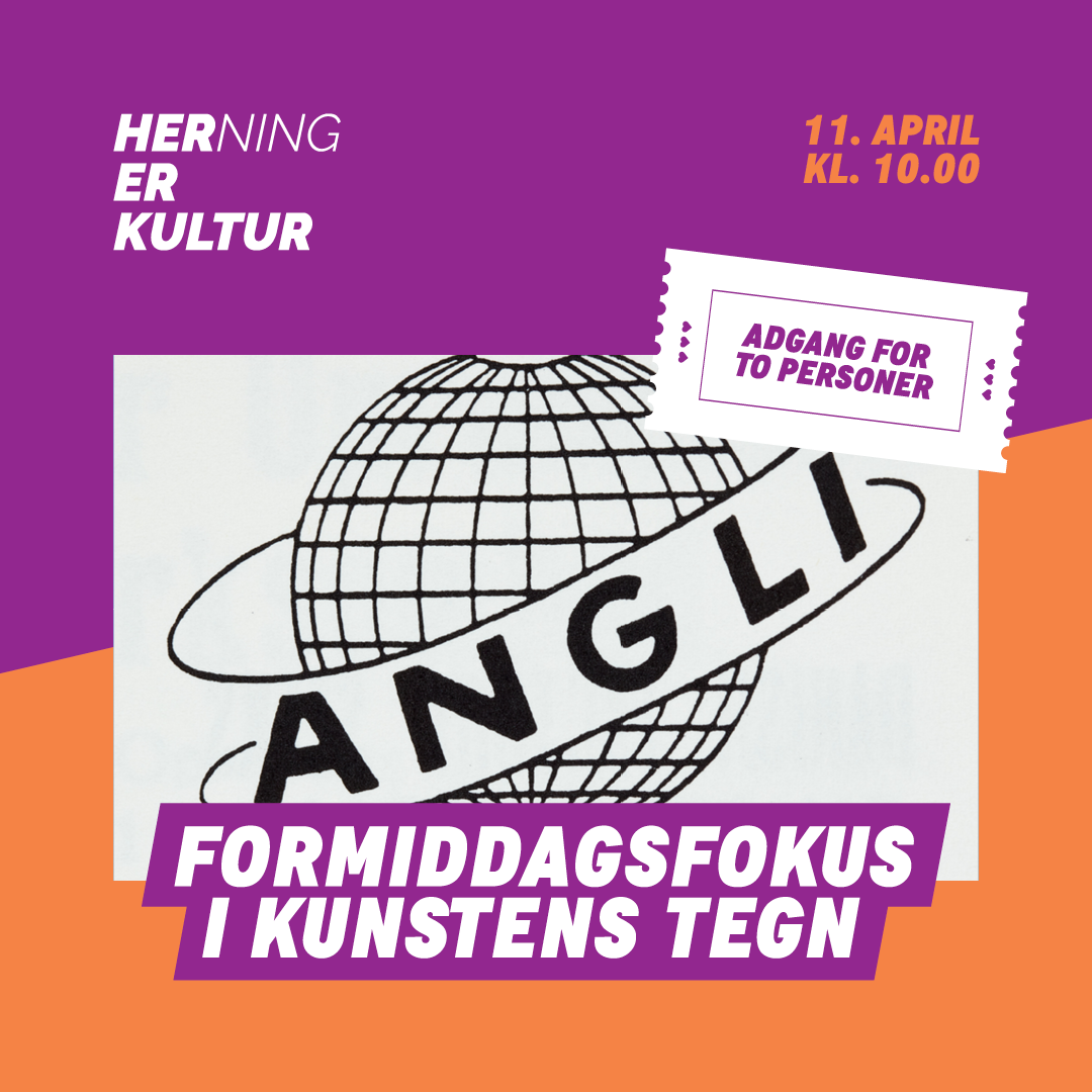 Foto af kunstner, angivelse af hvad klippet indeholder og logo for HerningerKultur. Alle oplysninger findes også til højre.